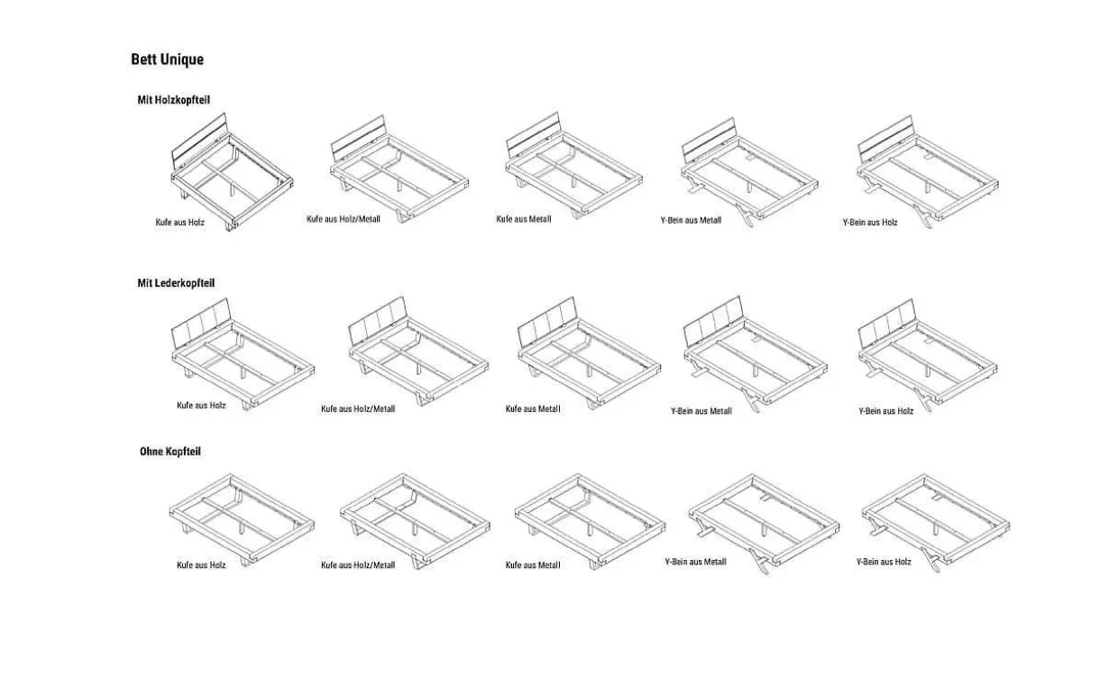 Balkenbett Unique Ohne Kopfteil Kufe Holz>mutoni exquisite Discount