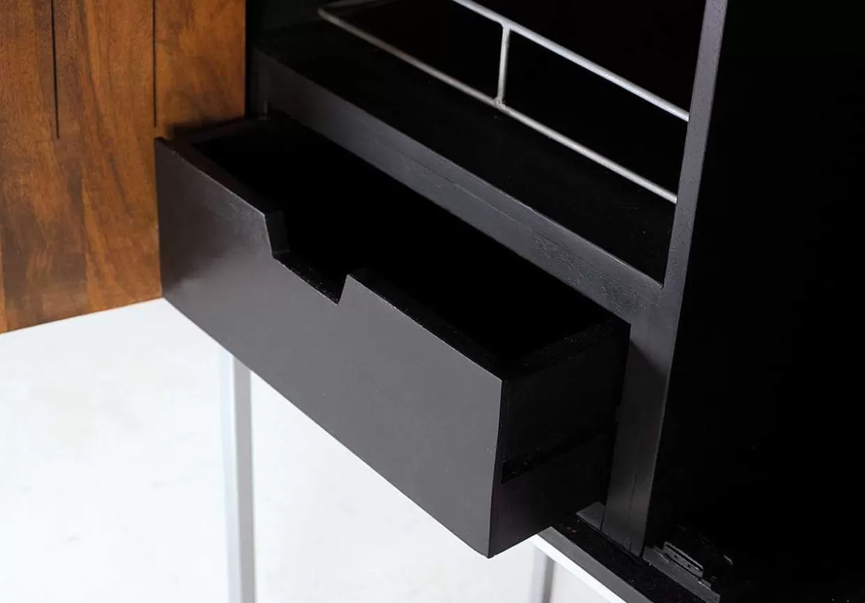 Barschrank Adra Mangoholz Schwarz 92X179>mutoni inspiration Store