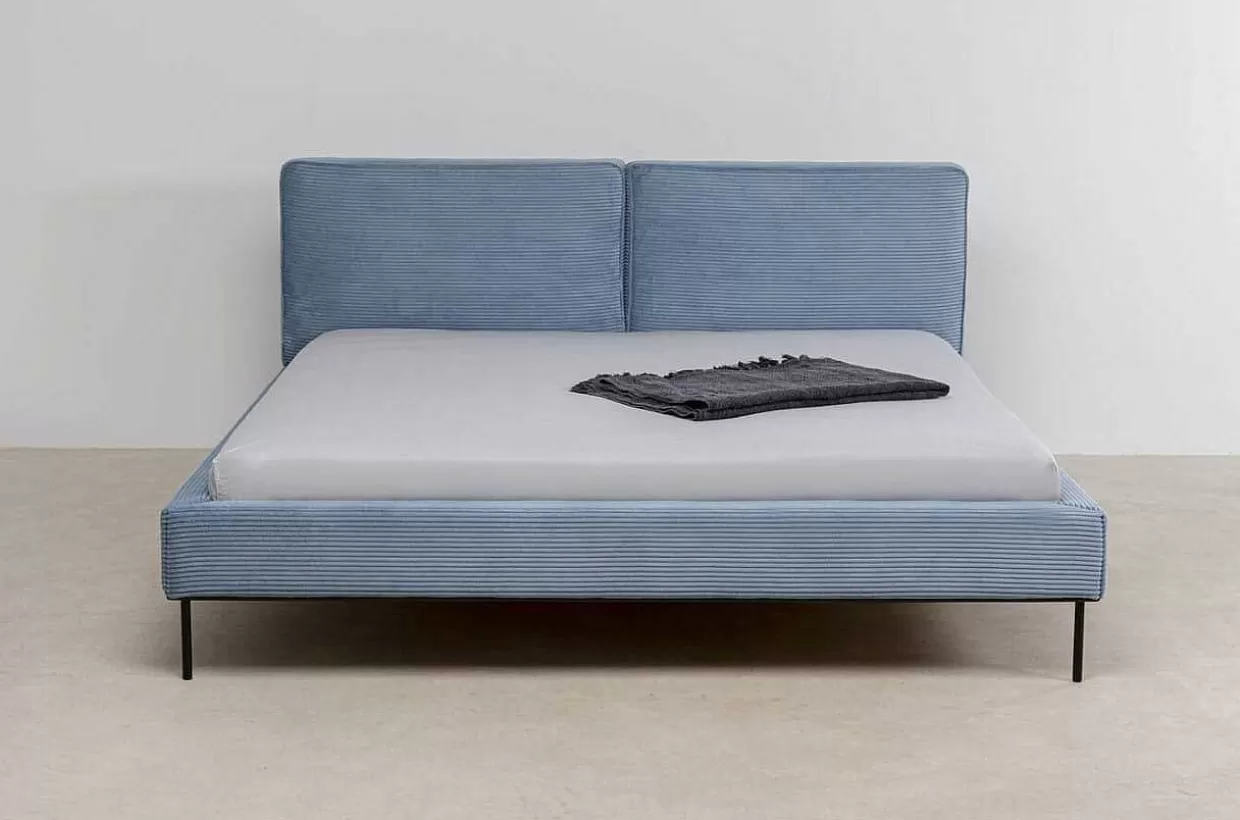 Bett East Side Cord Blau 160X200>KARE Design Best