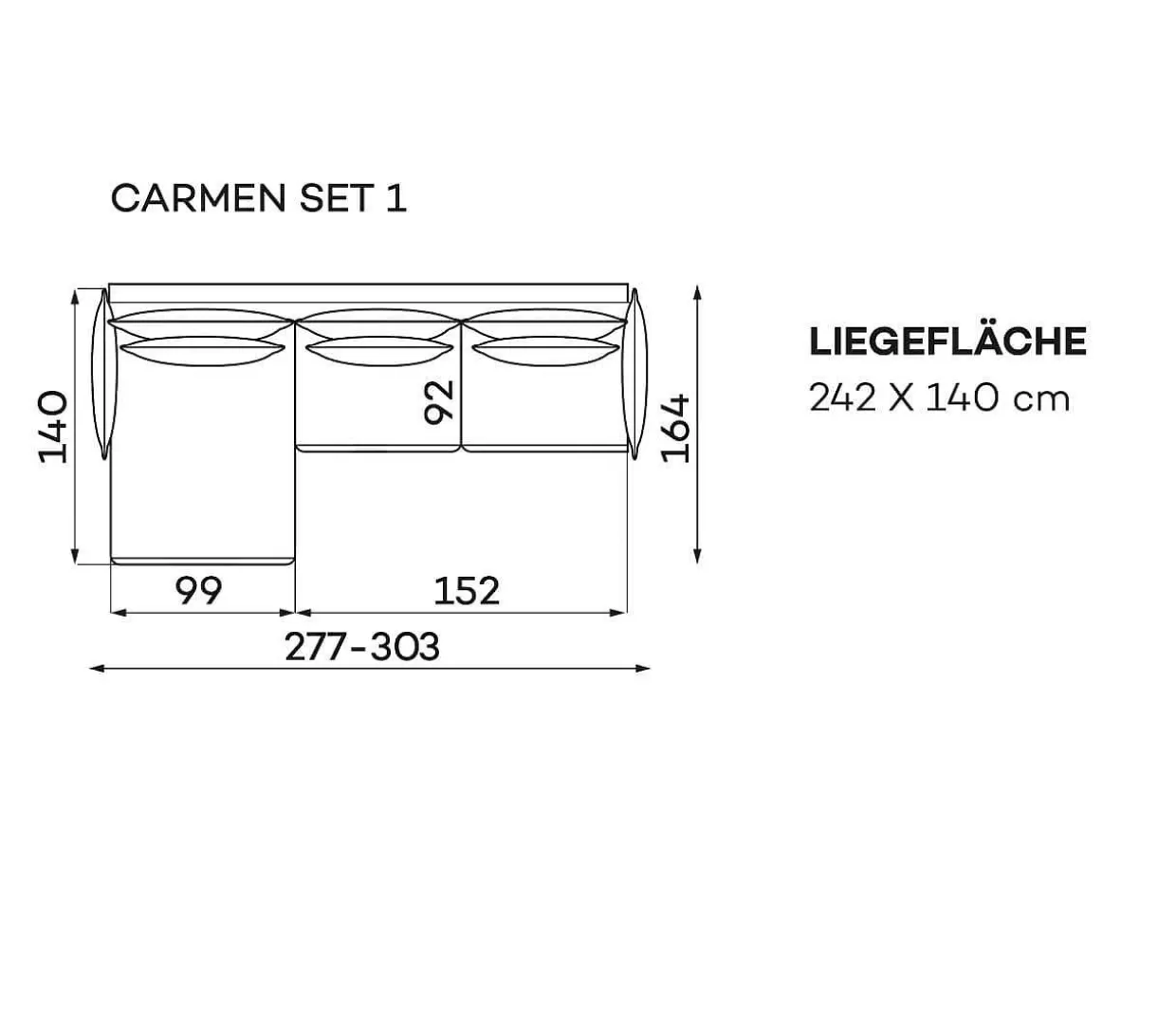 Bettsofa Carmen Picasso 5 E 277-303X165>befame Store