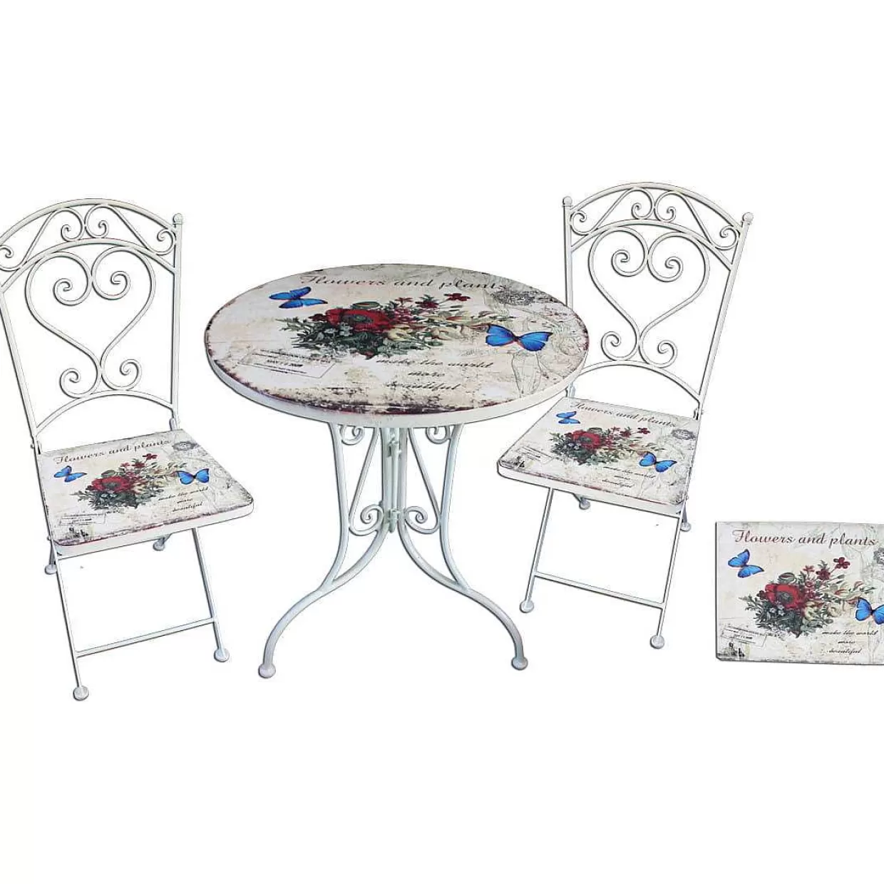 Bistro-Set Floral Stahl Altweiss>mutoni pleasure Clearance