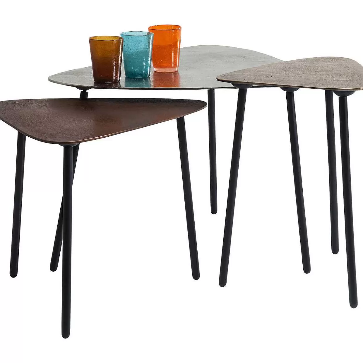 Couchtisch Loft Triangle Vintage (3/Set)>KARE Design Fashion
