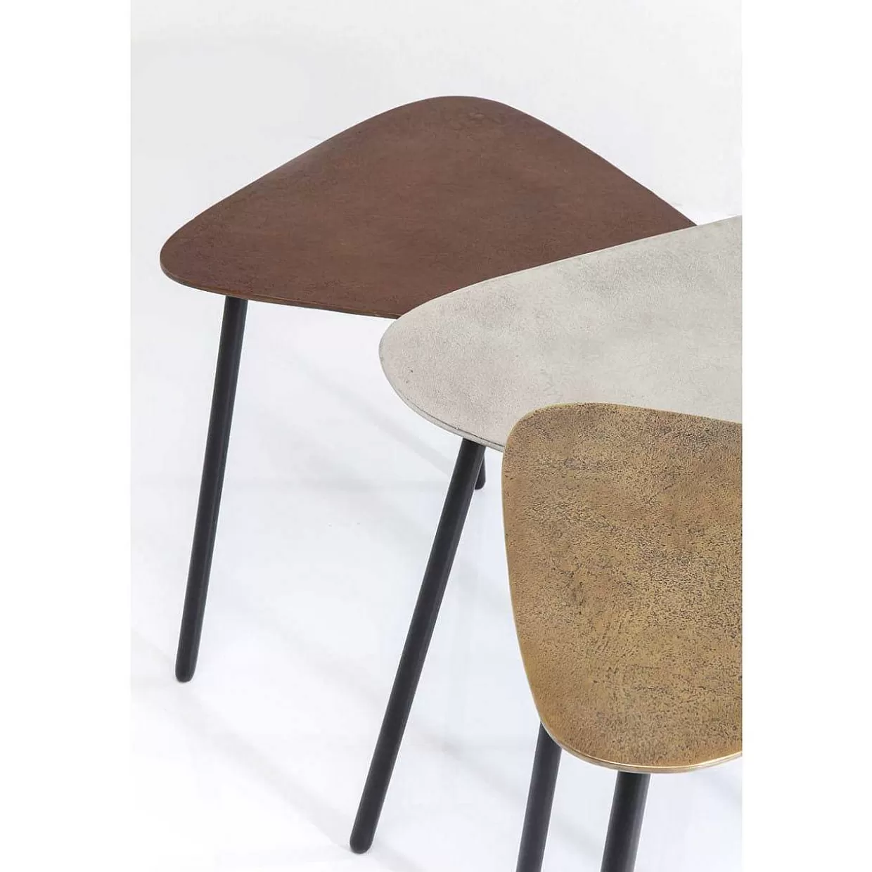 Couchtisch Loft Triangle Vintage (3/Set)>KARE Design Fashion