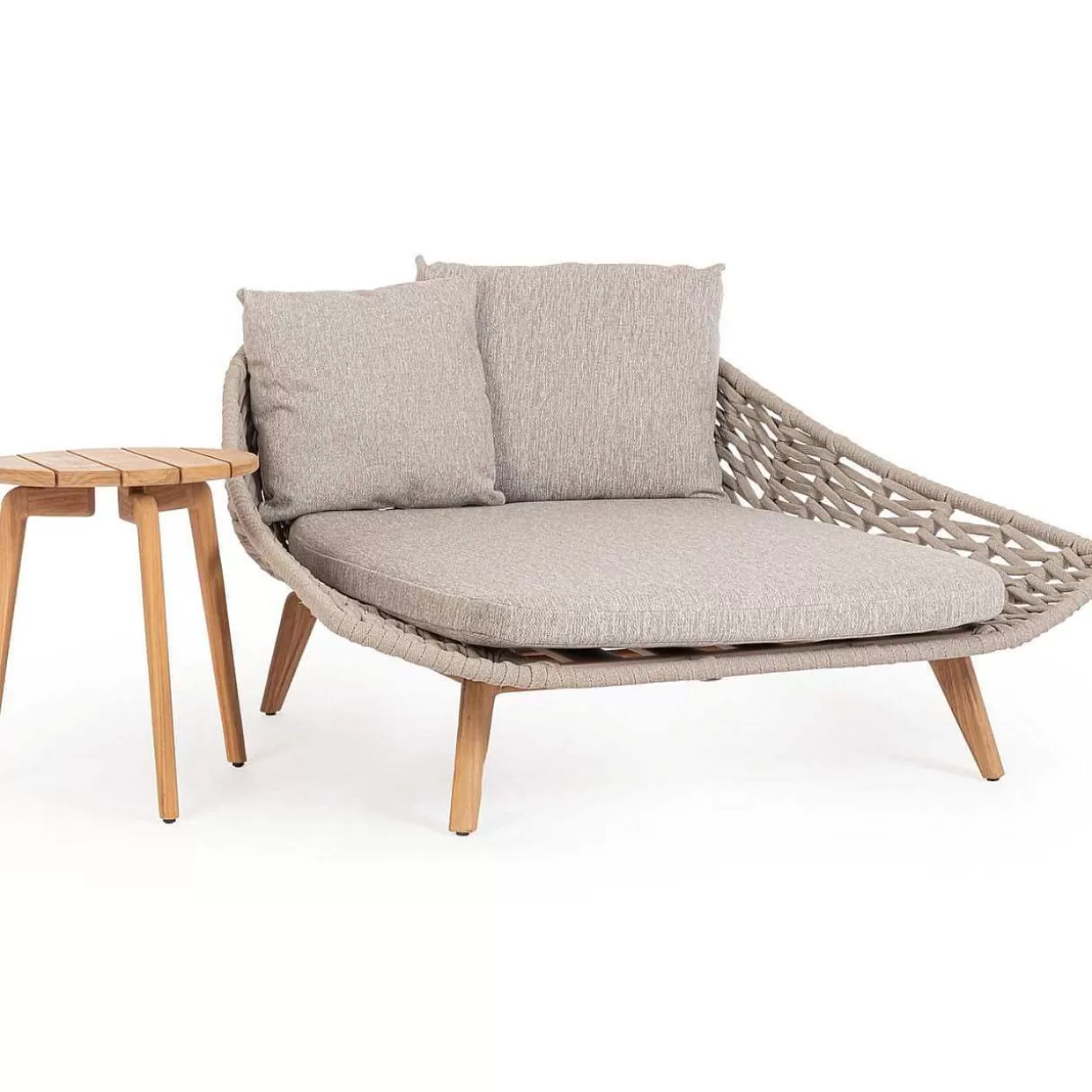 Daybed Tamires Mit Kissen Teakholz Beige 136X161>mutoni lifestyle Best