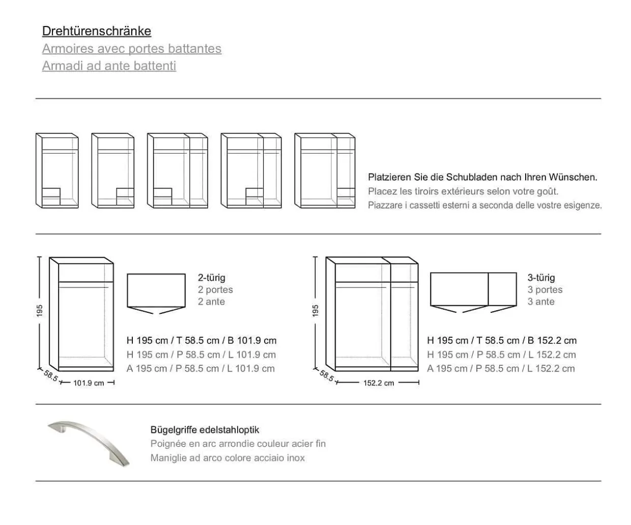 Drehturenschrank Anthrazit Matt Cremeweiss 101.9 X 195>Jutzler Cheap