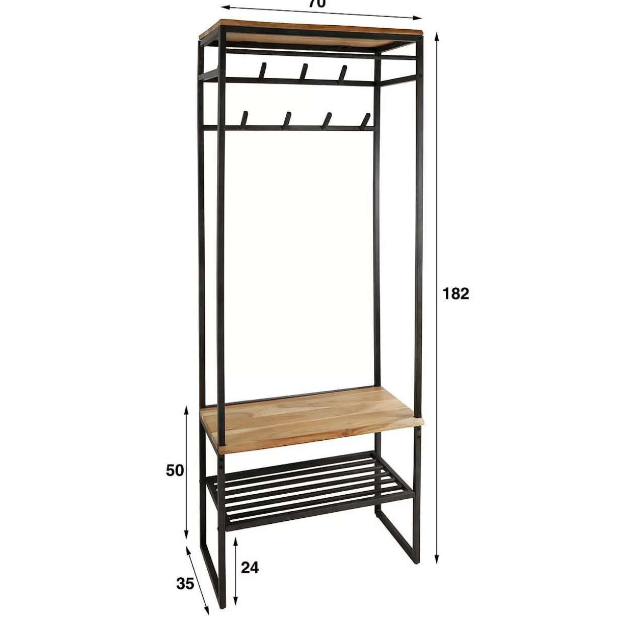 Garderobenmöbel Edge 70X182>mutoni industrial Hot