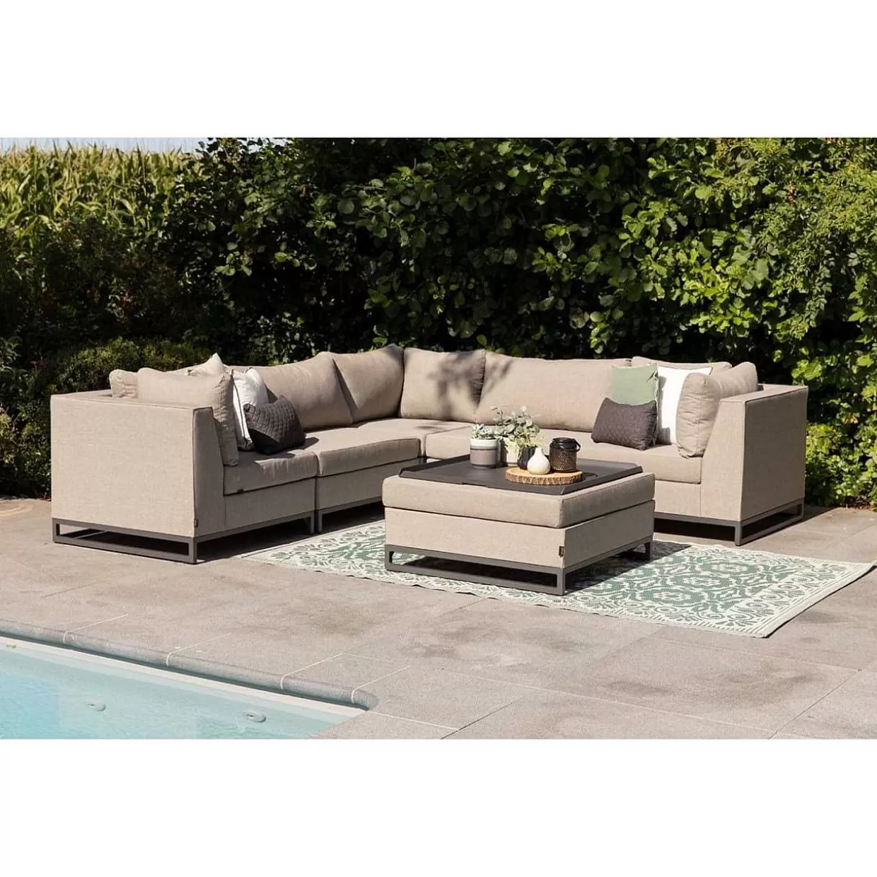 Gartenlounge Rhodos Hocker Taupe>mutoni living Discount