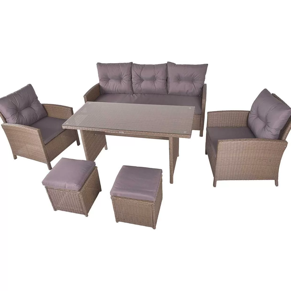 Gartenlounge Sevilla Braun (6-Er Set)>mutoni pleasure Fashion