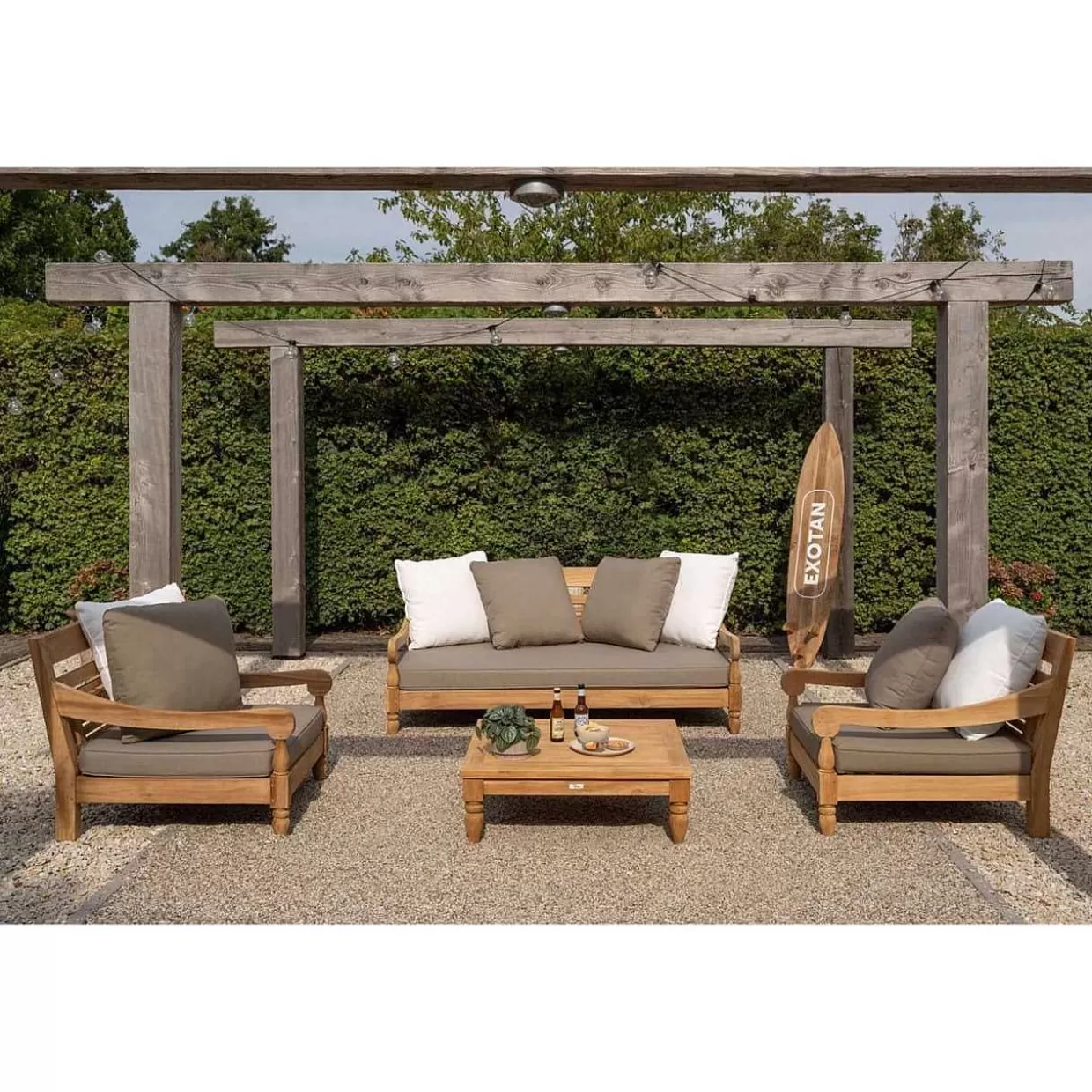 Gartensofa Kawang 2-Sitzer Teak Taupe 182>mutoni living New