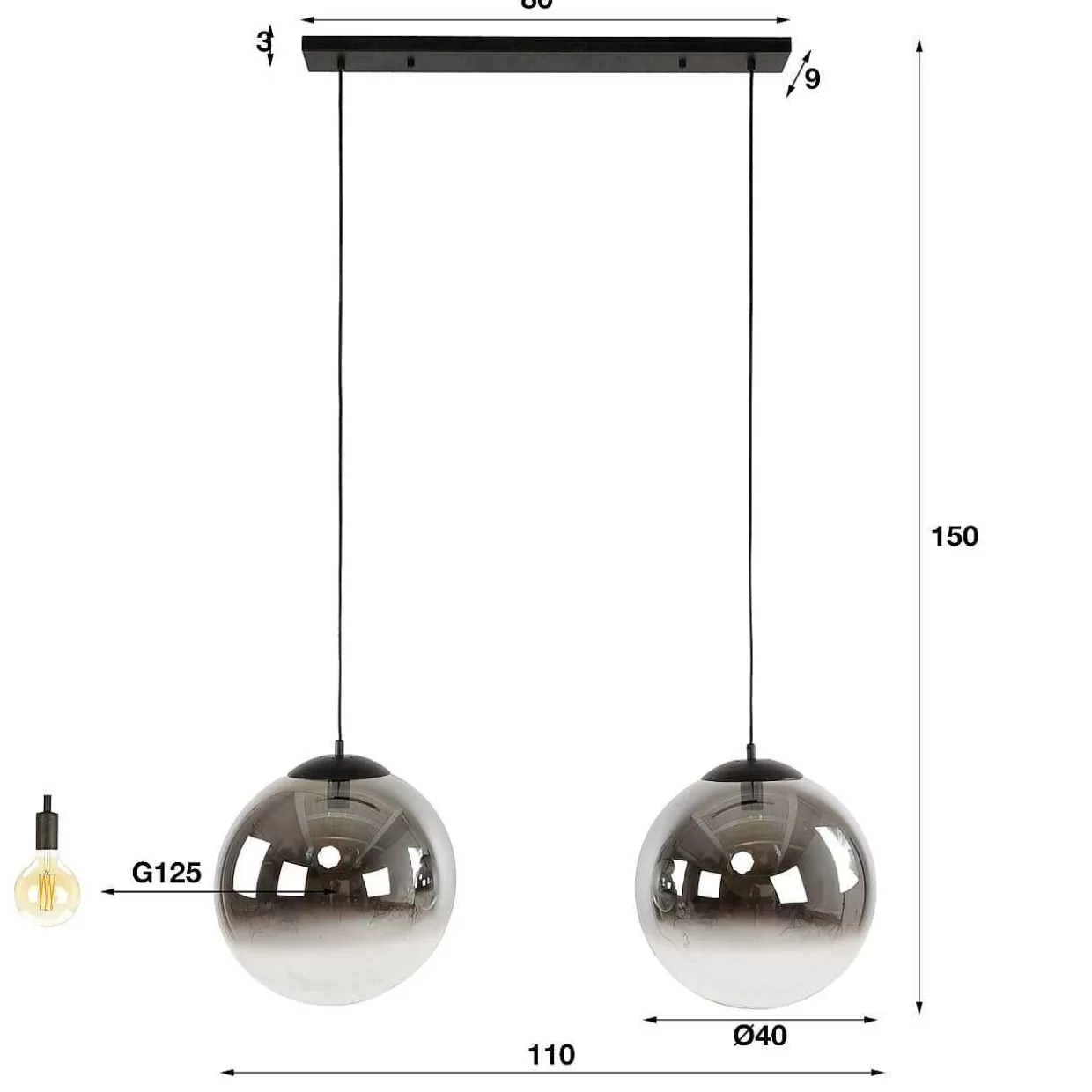 Hangelampe Bubble Shaded 2L Xl>mutoni industrial Store