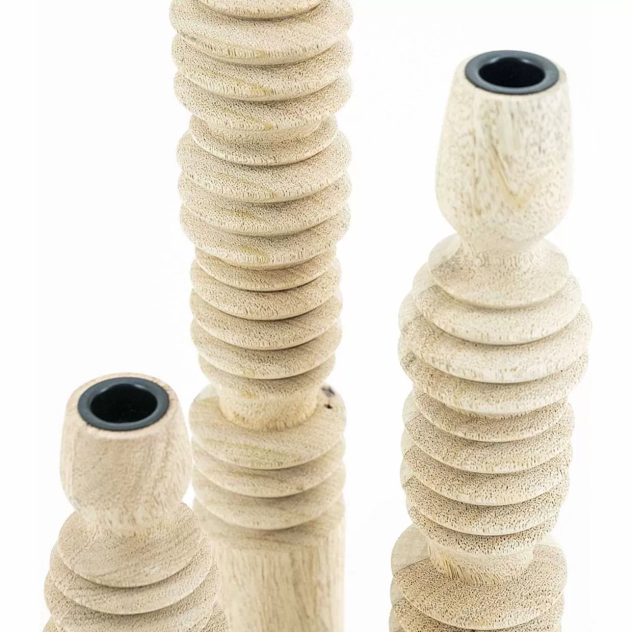 Kerzenständer Totem Natur (3Er-Set)>By-Boo Shop