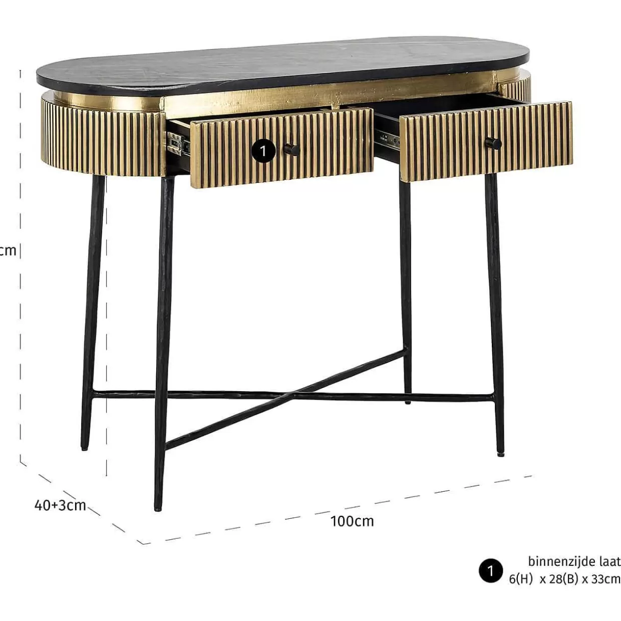 Konsolentisch Ironville Marmor Gold 100>Richmond Interiors Cheap