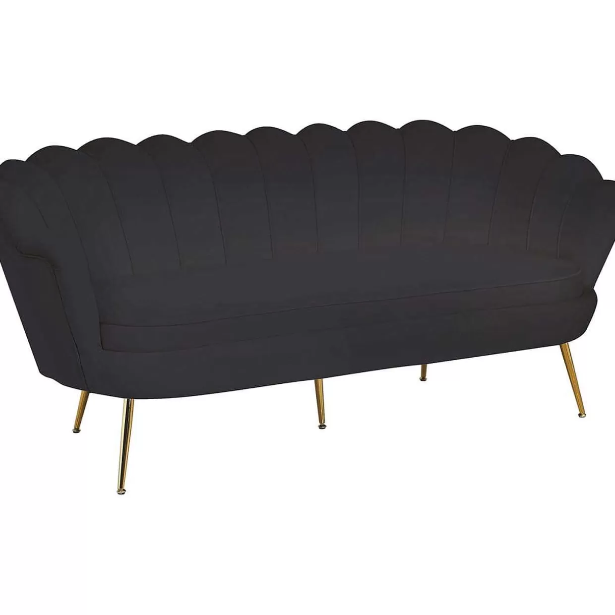 Muschelsofa 3-Sitzer Samt Schwarz>mutoni casual Hot