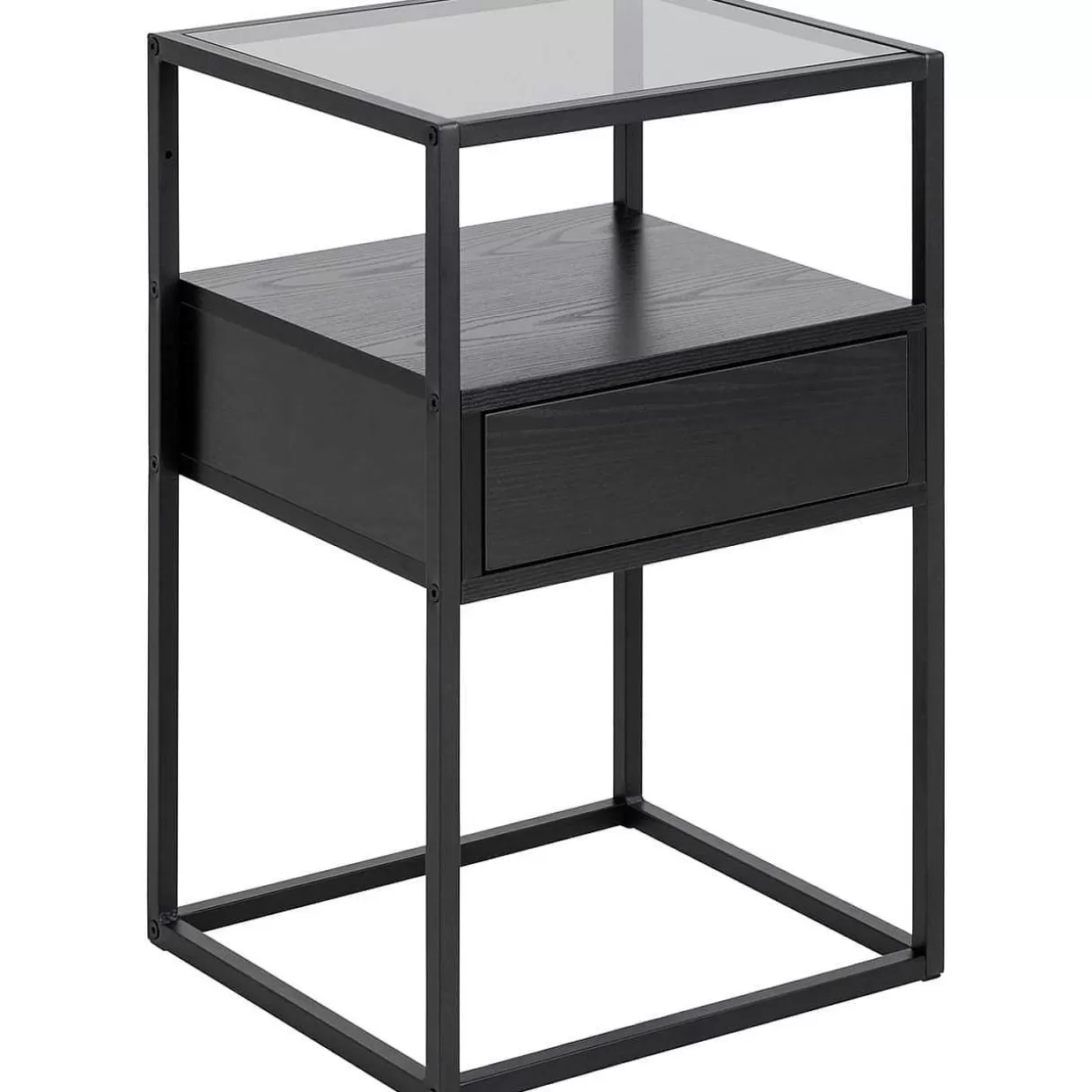 Nachttisch Randall Glas Schwarz 40X35>mutoni scandi New