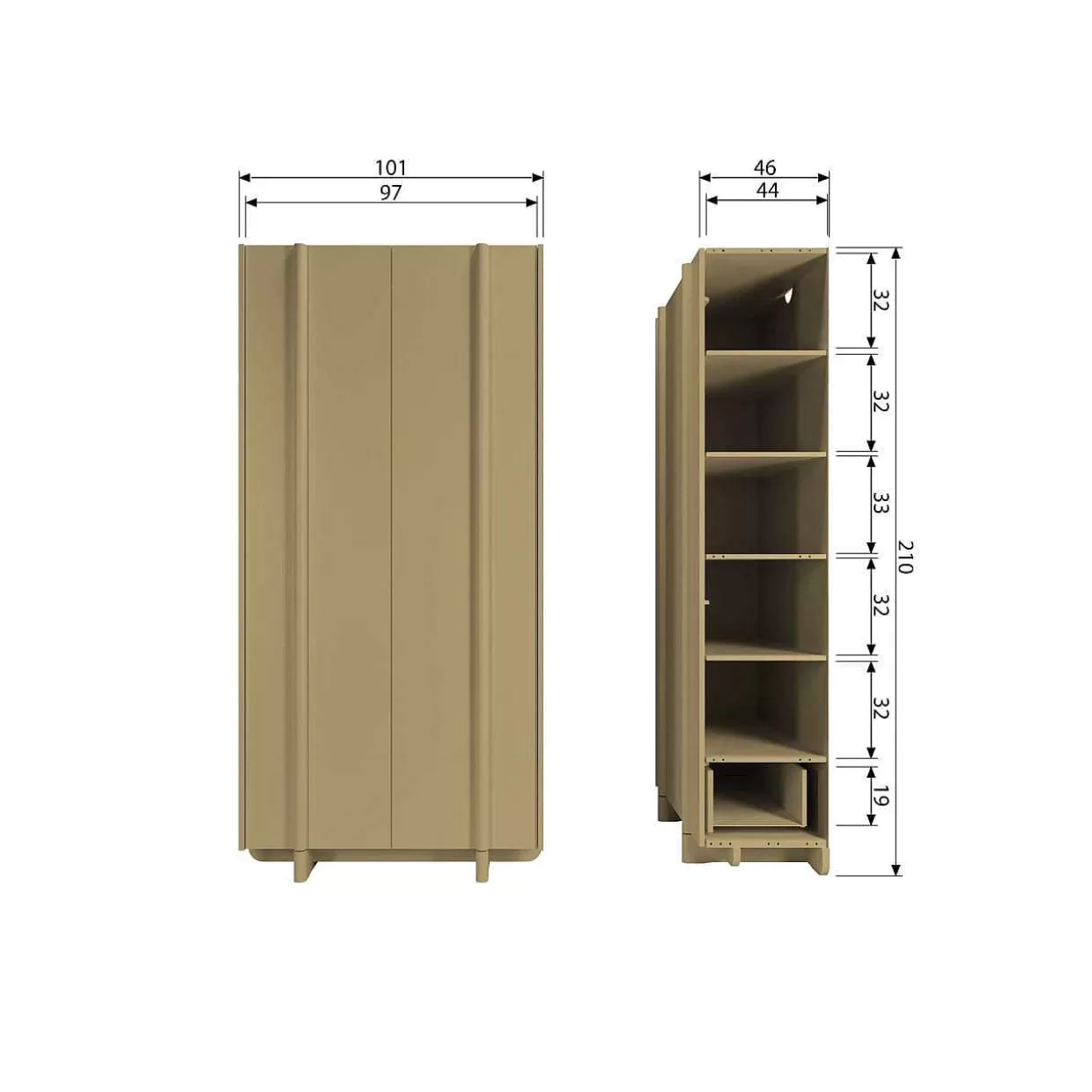 Schrank Basu Kiefer Moss 210X101>mutoni living Flash Sale