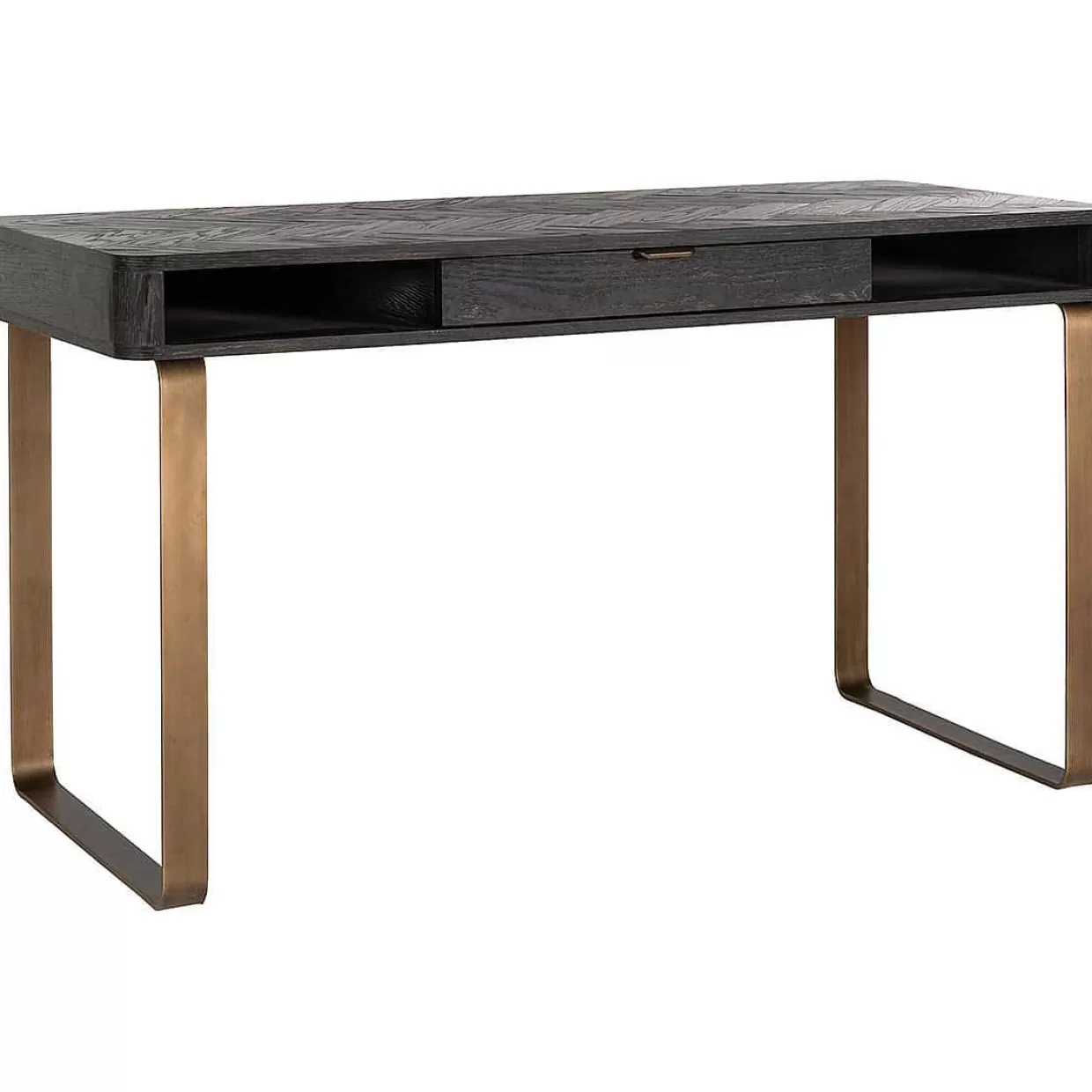 Schreibtisch Blackbone Schwarz Messing 140>Richmond Interiors Fashion