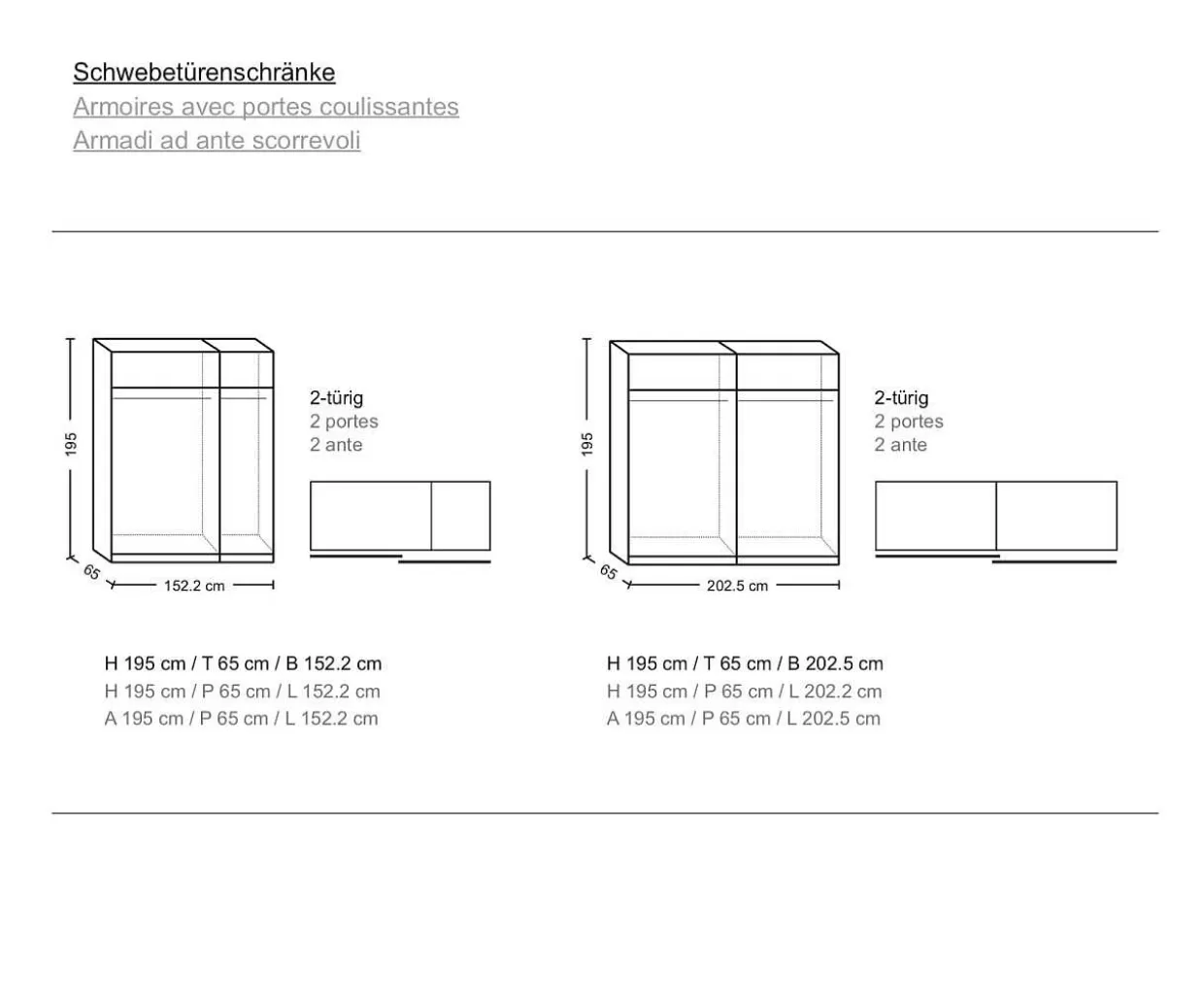 Schwebeturenschrank Eichendekor Cremeweiss 152.2 X 195>Jutzler Sale