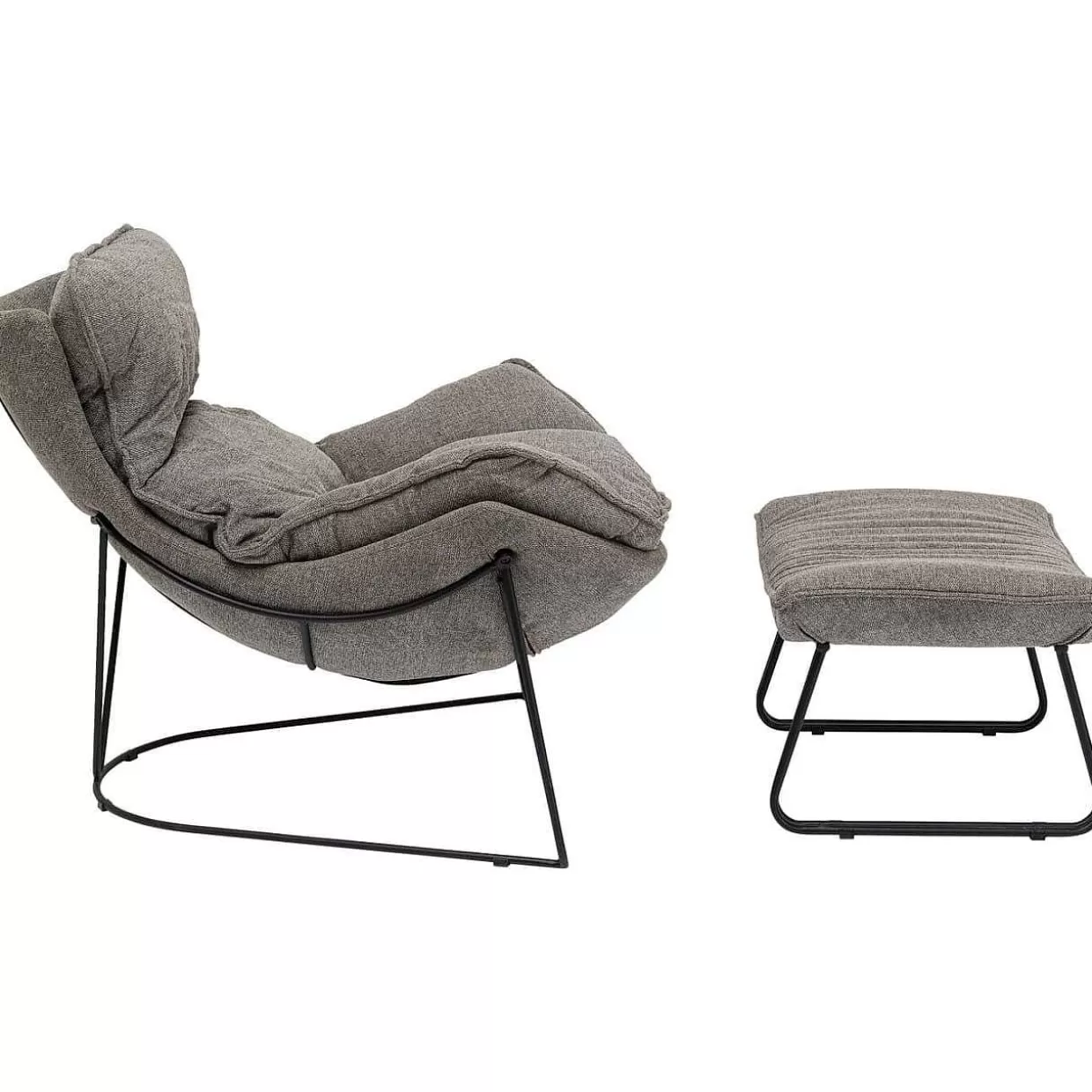 Sessel Mit Hocker Snuggle Grau (2-Tlg)>KARE Design New