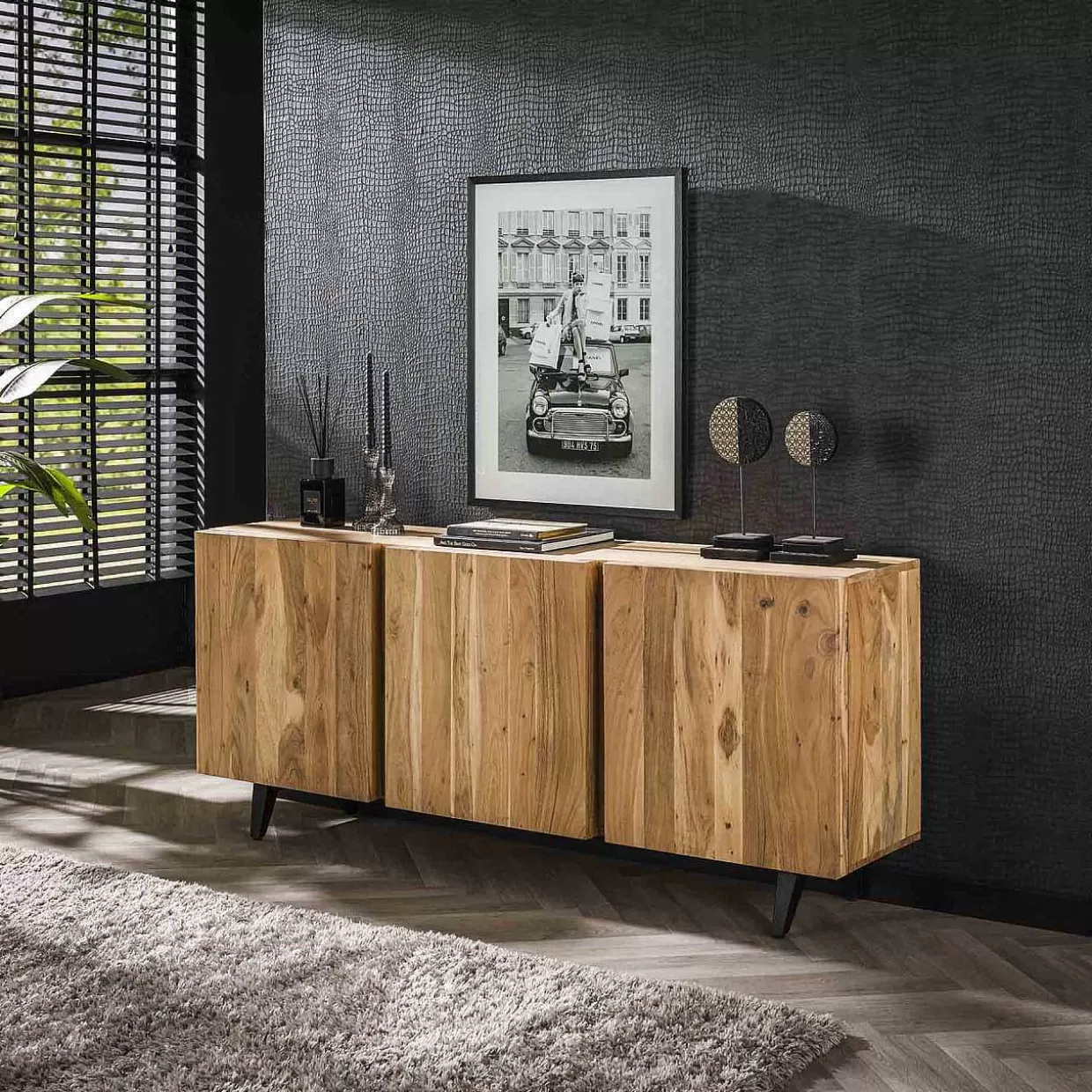 Sideboard Block Akazie Natur 180>mutoni industrial Store