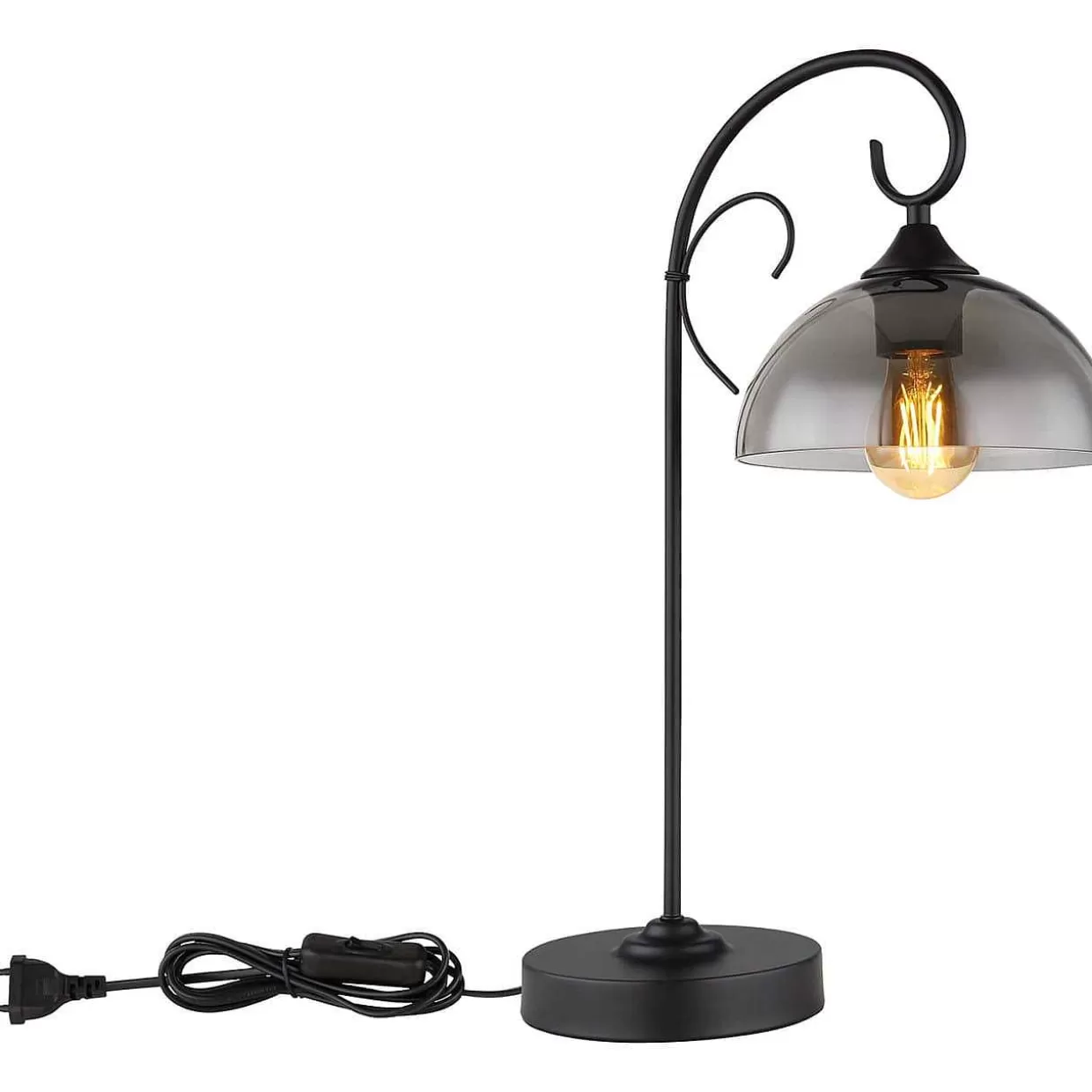 Tischleuchte Cottage Metall Schwarz Matt 1Xe27>mutoni light Clearance
