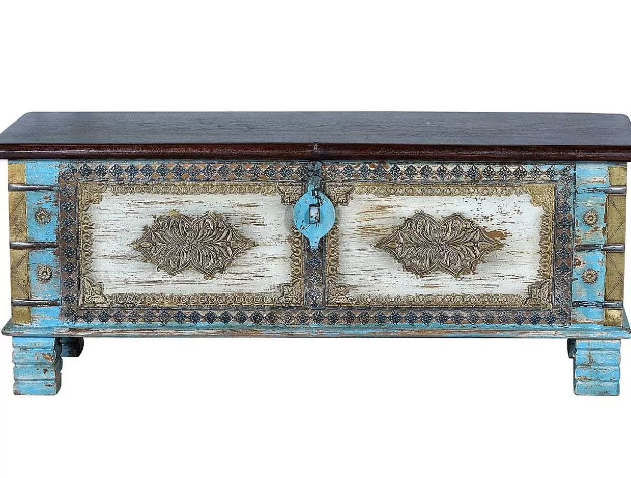 Truhe Mango Blau Vintage 116X40>mutoni inspiration Outlet