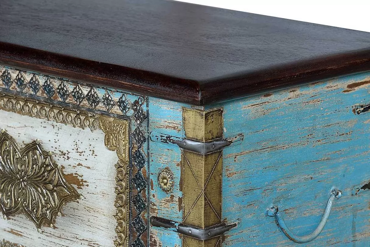 Truhe Mango Blau Vintage 116X40>mutoni inspiration Outlet