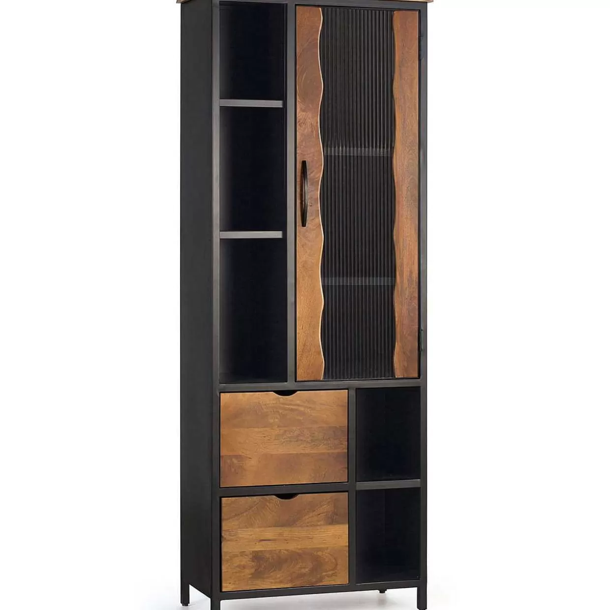 Vitrine Nero Iii Mangoholz Schwarz 75X198>mutoni inspiration Sale