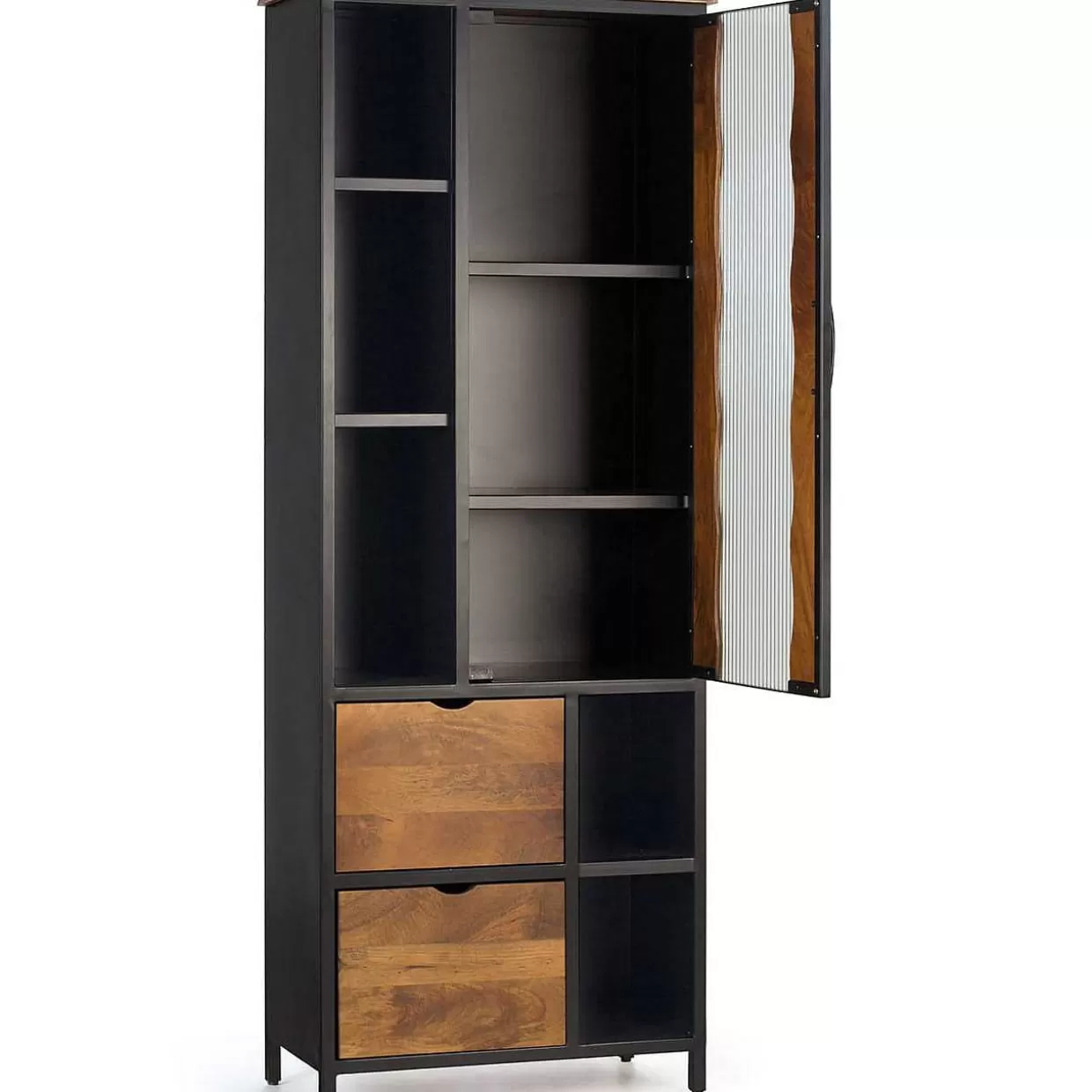 Vitrine Nero Iii Mangoholz Schwarz 75X198>mutoni inspiration Sale