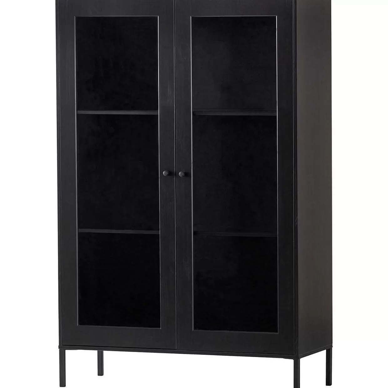 Vitrinenschrank Xam Kiefer Schwarz 155X100>mutoni living Shop