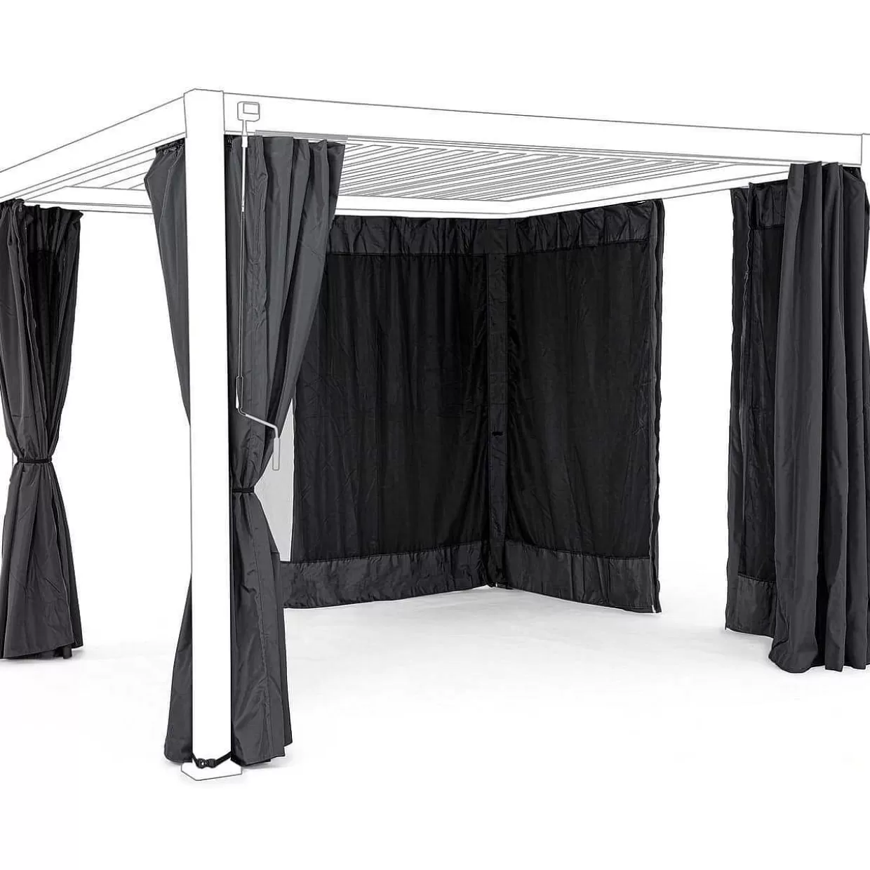 Vorhänge-Netz Fur Pavillon Ocean Anthrazit 300X300 (4Er-Set)>mutoni lifestyle Clearance