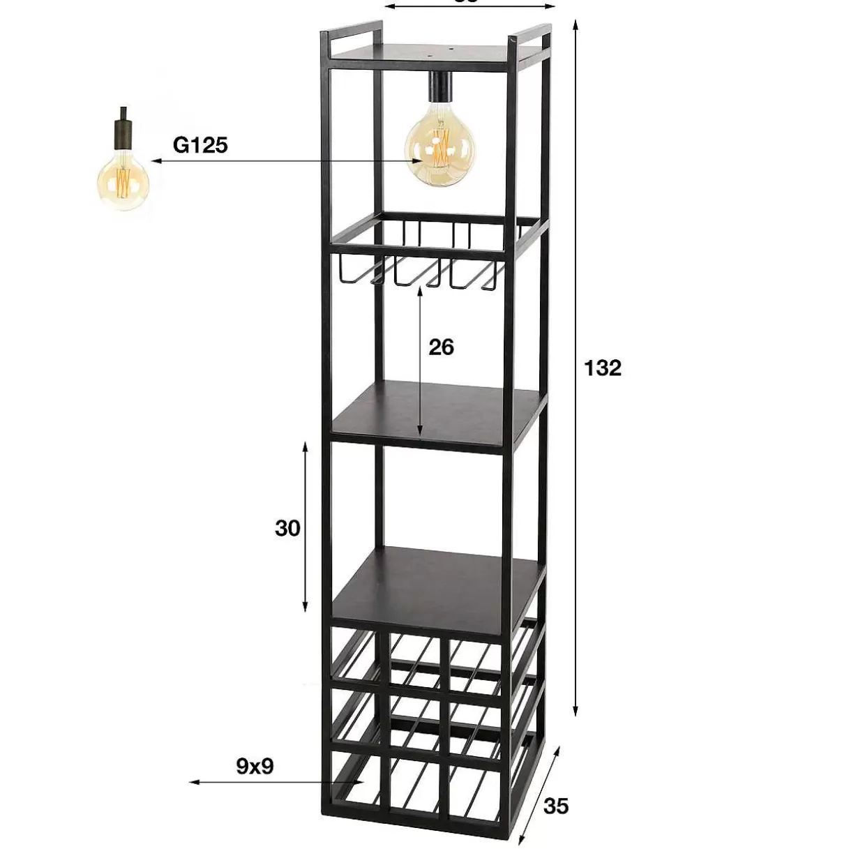 Weinregal-Lampe Decorate>mutoni industrial Discount